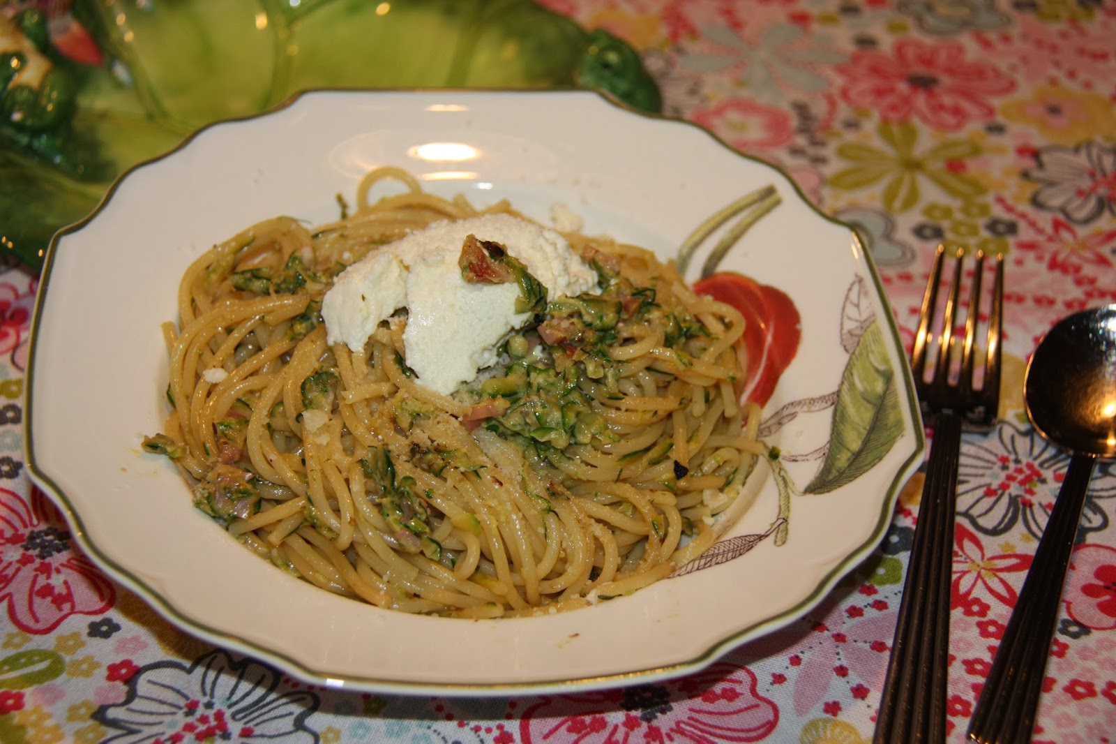 Plentiful Pork Kebabs, Chocolate Fudge Cake, Pasta with Pancetta and Zucchini and...lots more